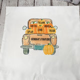Pumpkin truck family towel/pillow
