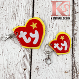 Stuffed Animal Heart Pet Halloween Tag
