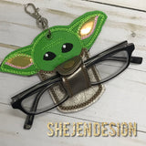 Baby green alien ear/ hat/ sunglasses holder