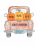 Pumpkin truck family towel/pillow