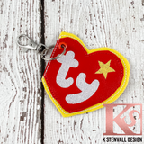 Stuffed Animal Heart Pet Halloween Tag