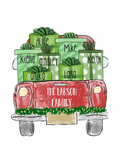 Christmas truck family towel/pillow