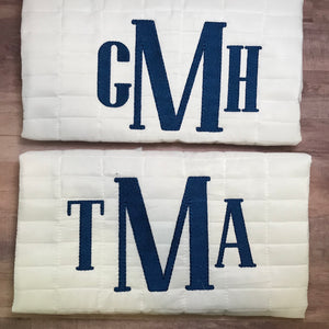 Custom monogram/name (more than 8 letters, appliqué name or 4” tall monogram )